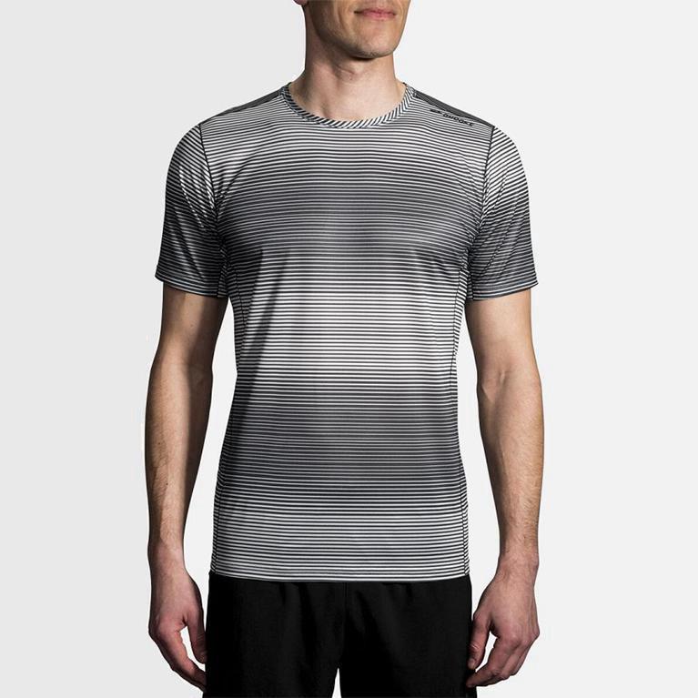 Brooks Ghost Israel - Men's Short Sleeve Running Shirt - Grey (98572-AUCS)